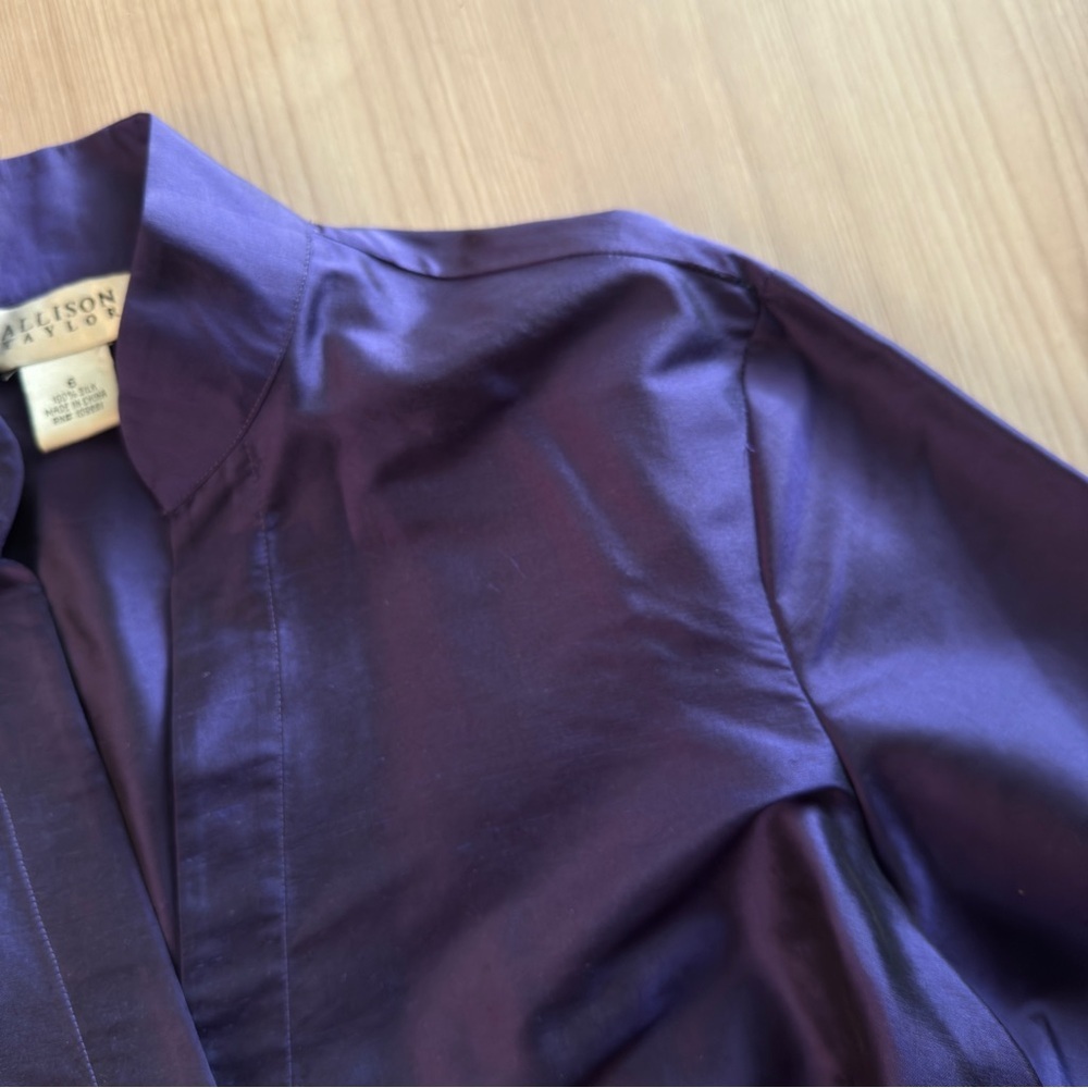 Allison Taylor Deep Purple Silk Blouse